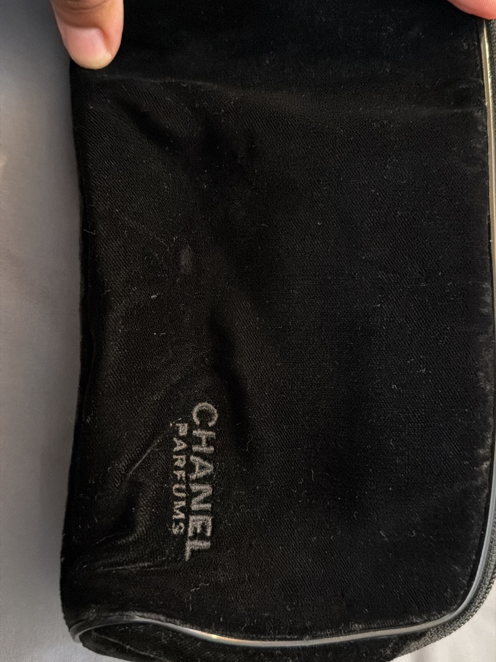 CHANEL Black Toiletry Pouch with Subtle Logo